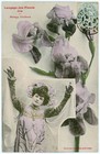 Antique 1908 French Postcard Fleur Language Woman in IRIS Costume w Flower Crown — photo 1