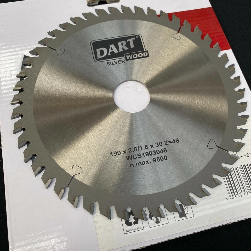 Lama Circolare TCT Per Legno Dart Argento 190Mm X 30Mm X 48T (ATB) Pos 8° - Immagine 2 di 4