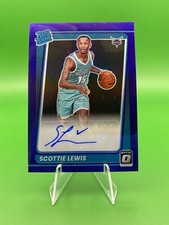 2021-22 Panini Optic Rated Rookie Scottie Lewis Auto Purple Prizm Signatures 196