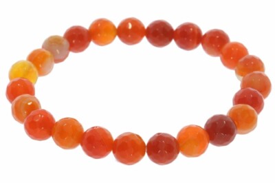  Achat orange facettiert Kugel Stretch Armband 8mm 8S221 - Größe wählbar