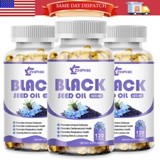 1000mg Black Seed Oil,Premium Cold Pressed,Non-GMO,Vegan,Premium Black Seed 360p