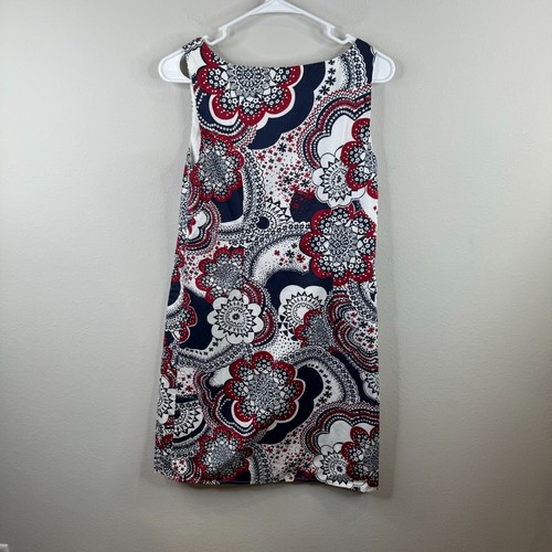 Loft Ann Taylor Womens Dress Size 4 Shift Lined Sleeveless Patriotic Work Wear - Picture 6 of 7