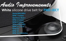 PRO-JECT GENIE/RPM1, RPM3, RPM9 - Audio Improvements WHITE SILICONE Drive Belt