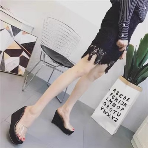 Summer Women Sandals High Heels 14CM Nightclub Peep Toe Transparent Sequin Shoes - Picture 42 of 44