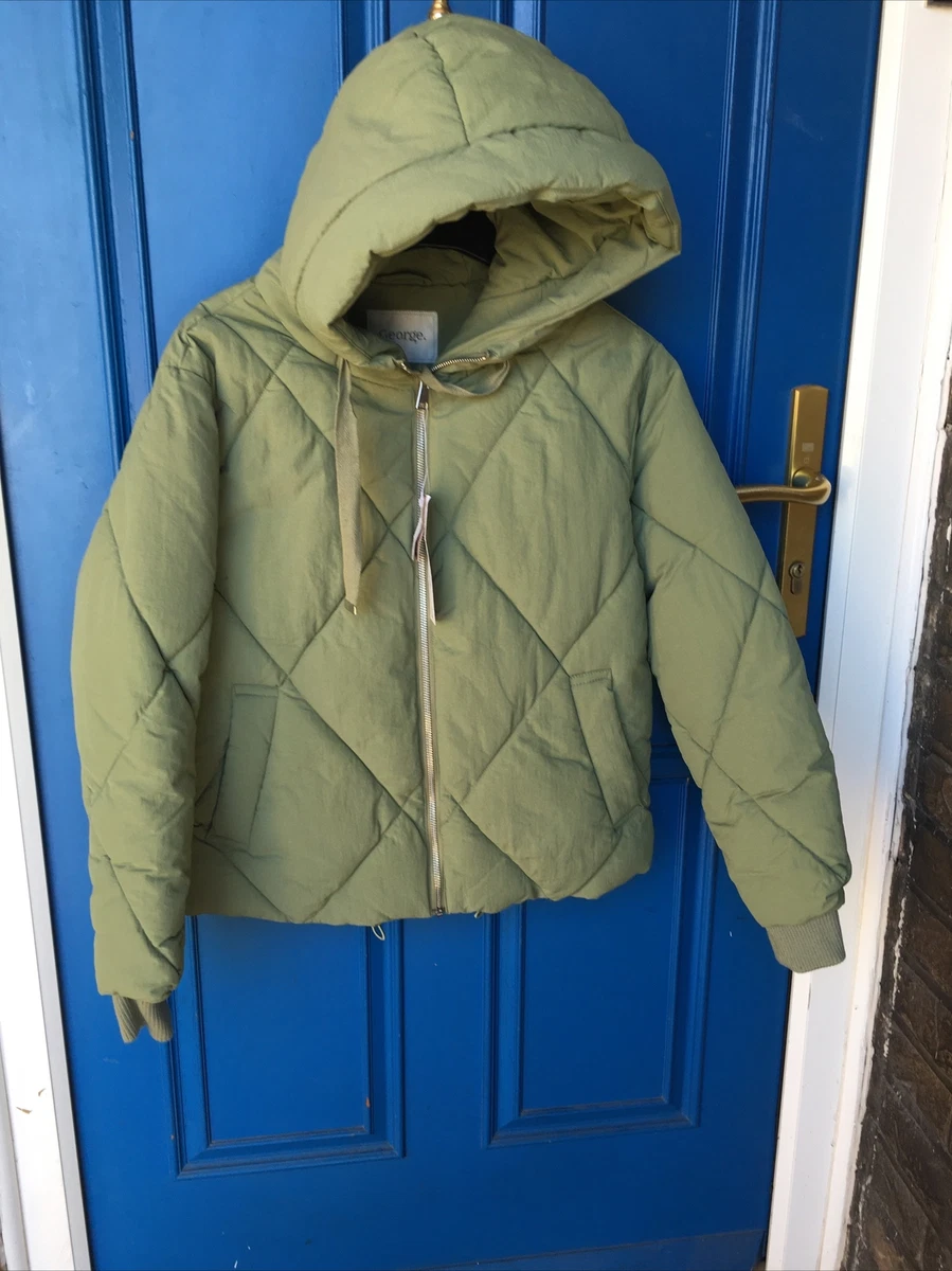 BNWT Asda George Green Short Padded Coat Size UK 8 10 Small
