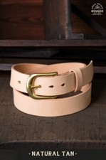 Simple&Raw Heavy Duty Leather Belts with Solid Brass Buckle