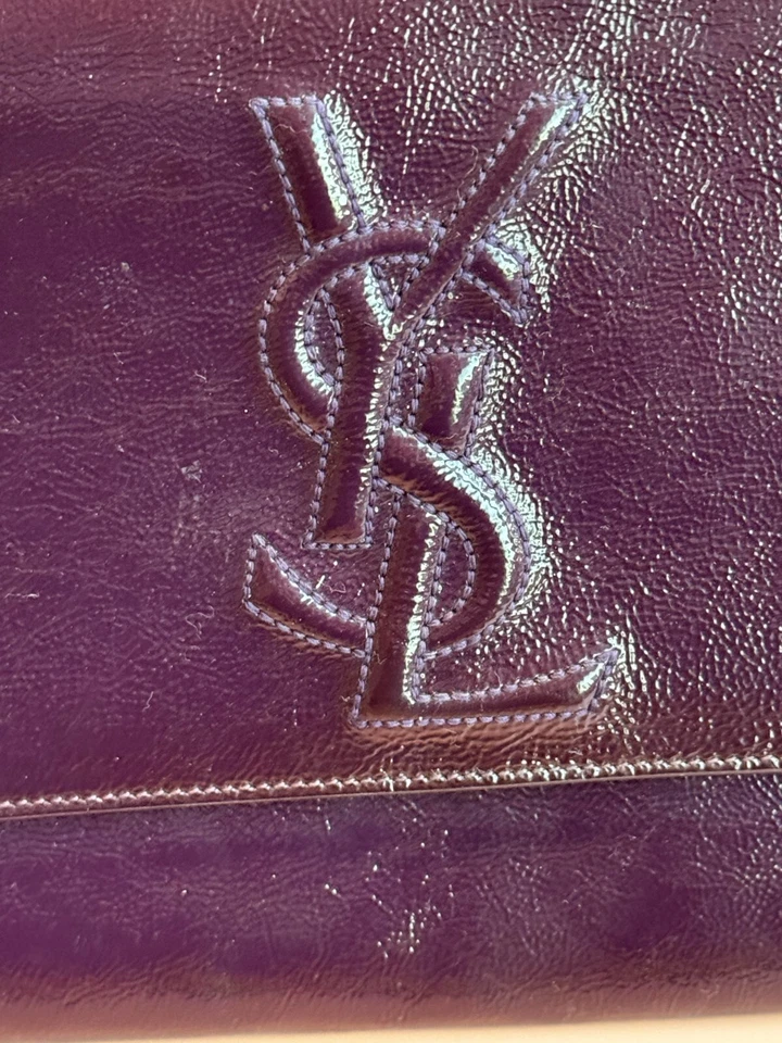 Classic YSL Saint Laurent Purple  Belle De Jour Clutch Bag Large in Purple - Image 3 of 3