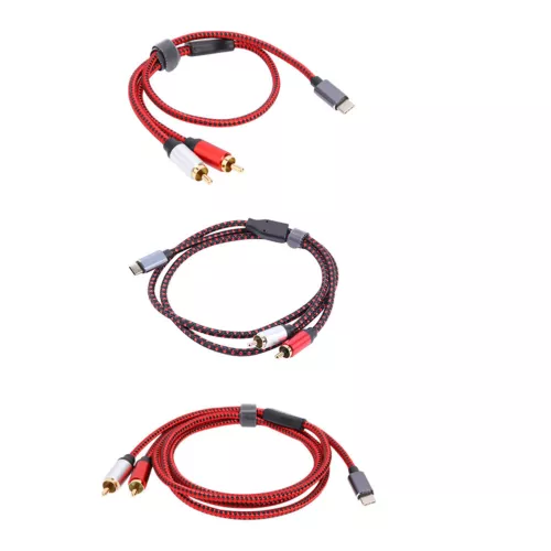 USB Type C to 2 RCA Male Audio Cable Adapter Cord for Amplifier
