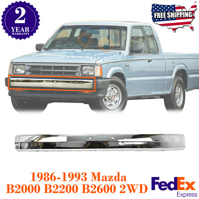 b2200フロントクロームメッキバンパー Front Bumper Chrome without Molding Holes For 1986-1993 Mazda