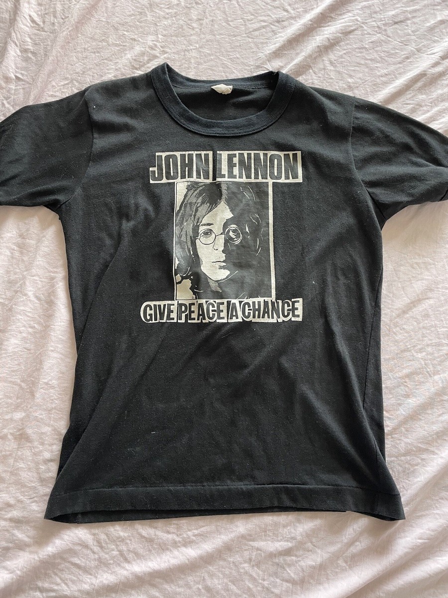 Vintage 1970s John Lennon T Shirt GIVE PEACE A CHANCE 70s Vintage 1970s John Lennon T Shirt GIVE PEACE A CHANCE 70s