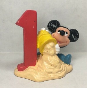 DISNEY APPLAUSE MICKEY MOUSE FIGURE 1st Birthday  Rare Cake Topper