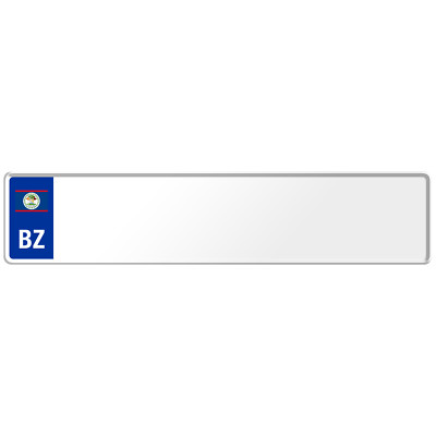 Belize Flag Euro European License Plate Number Plate Custom Embossed Alu