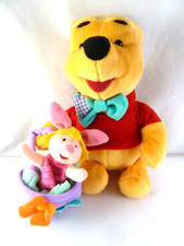 Disney Winnie the Pooh Piglet with EASTER Basket Plush 11" mattel 1998 Easter
