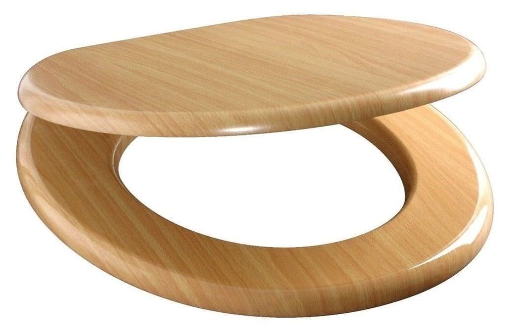 Toilet Seat Easy Fit MDF Wood Effect Universal Seat Bathroom Accessory