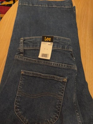 Lee Women's Legendary High Rise Wide Leg Crop Jeans Sz 14 Med Wash 32Wx24L NWT