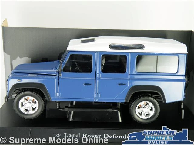 LAND ROVER DEFENDER CAR MODEL LWB BLUE LARGE 109 1:24 SIZE LONG WHEEL BASE T3 - Image 2 of 4