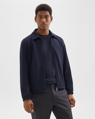 New Theory Brody Full Zip Jacket In Precision Pointe Baltic Blue