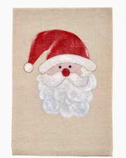 Santa Painted Christmas Tea Towel, 21"" x 14" Mud Pie Home New