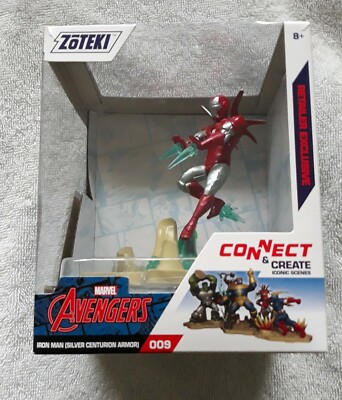 ZOTEKI IRON MAN SILVER CENTURION MARVEL AVENGERS CONNECT & CREATE ICONIC SCENES