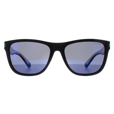 Polaroid PLD 2138/S 0VK 5X matt schwarz blau Spiegel polarisierte Sonnenbrille