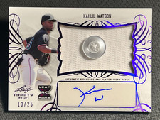 2021 Leaf Trinity PLAYER WORN JERSEY / BUTTON ROOKIE AUTO Kahlil Watson 13/25
