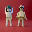 2 Playmobil Geobra Vintage Medical Doctor Nurse Hospital Staff Figures Toys 1974