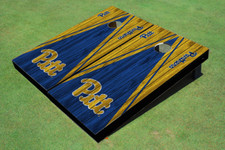 University of Pittsburgh Royal And Yellow Matching Wood Look Triangle Cornhole B