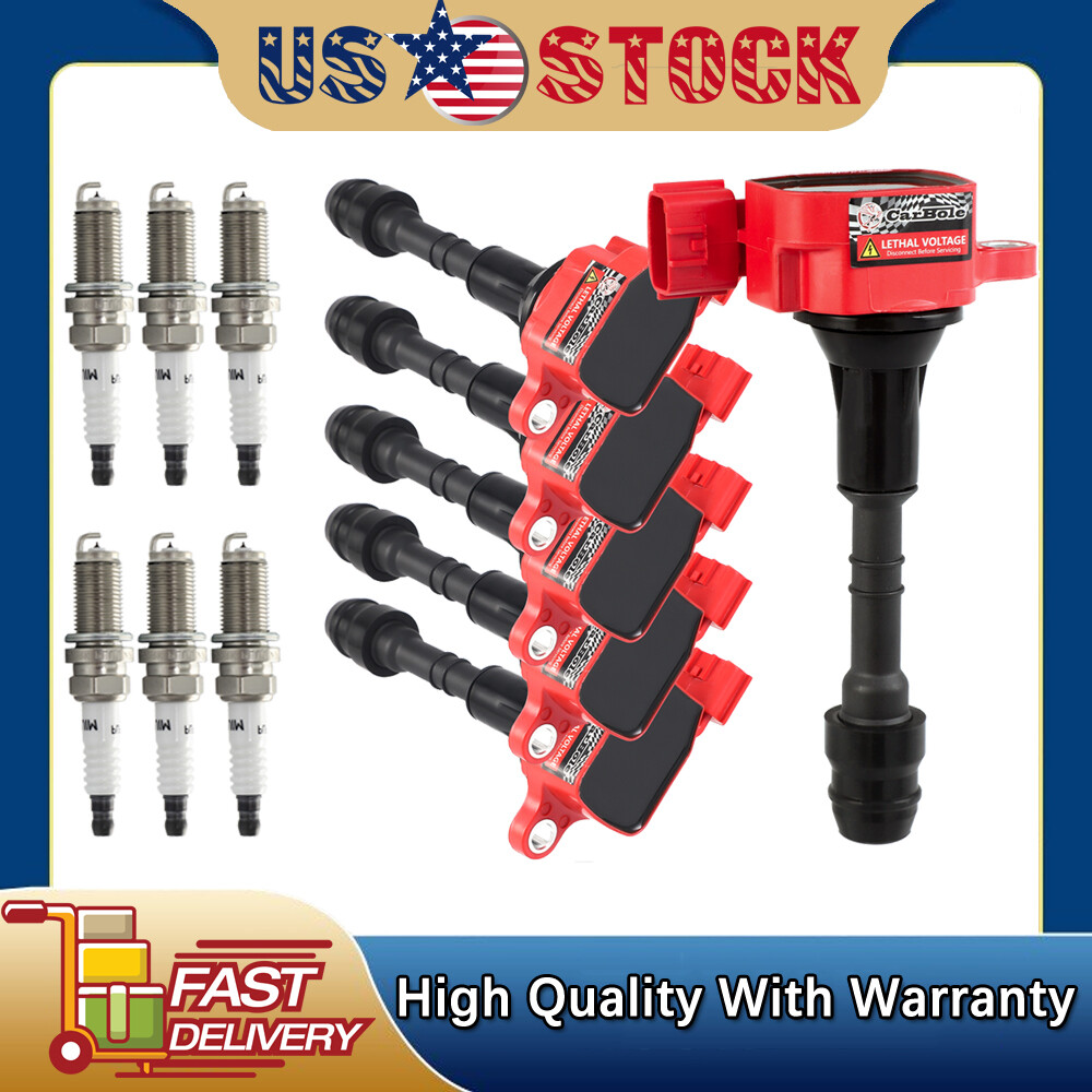 224338J115 6Pcs UF349 Ignition Coil & Spark Plug For Nissan Altima