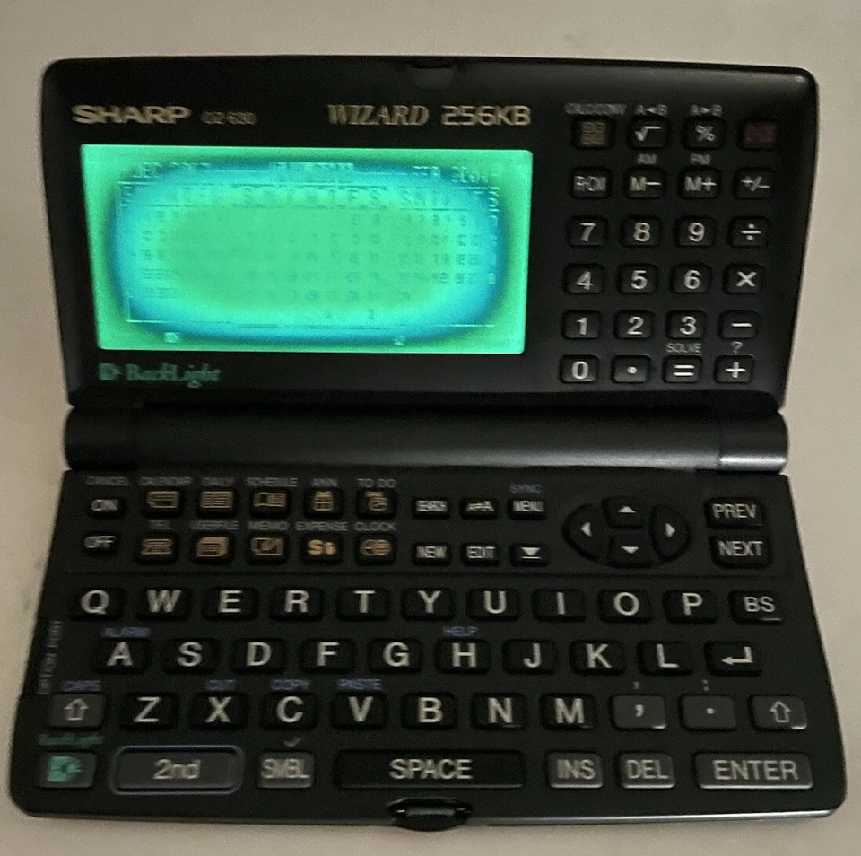 Sharp Wizard 256kb OZ-630 Personal Information Organizer Black Backlight Display - Image 2 of 4