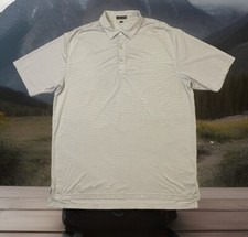 Peter Millar Summer Comfort Performance Polo Golf Shirt Mens XL White Striped