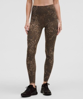 NWT Lululemon Align High-Rise Pant 25  Lined Truleopard MAX Brown Multi Size 10