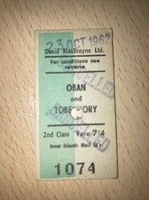 Railway. Ticket. (. Oban. And. Tobemory. 62. )