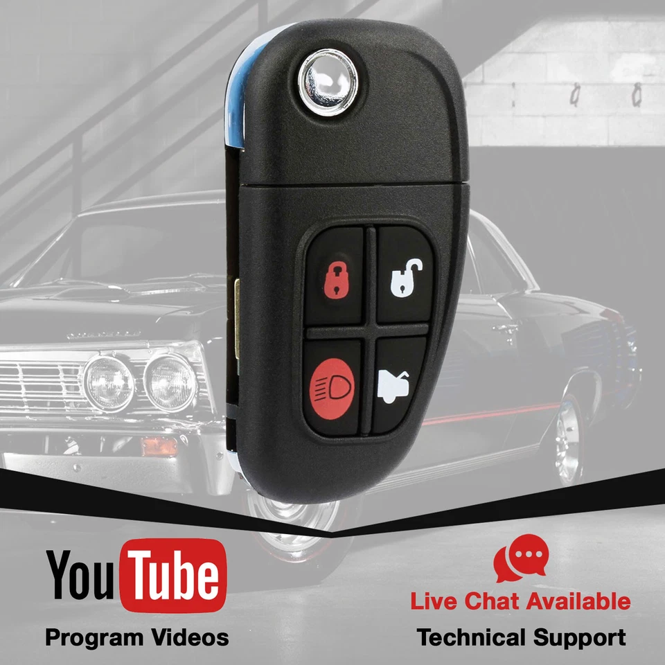 For 2003 2004 2005 2006 2007 2008 Jaguar S-Type X-Type XJ8 Remote Flip Key Fob Foto 3 de 4