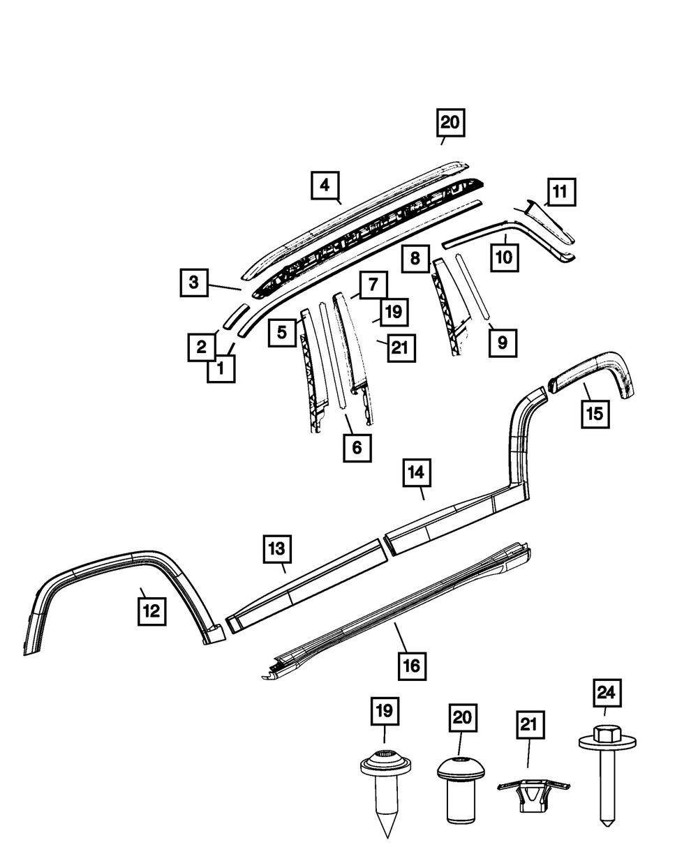 Genuine Mopar B Pillar Applique Right 68614956AA | eBay 