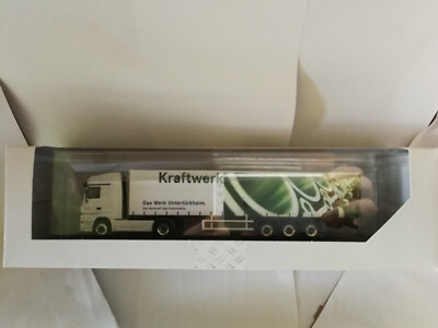 NEU TOP Herpa Actros LH 02 GardinenplSZ ''KRAFTWERK'' MB Werbemodell NEU PC-Box