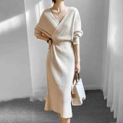 knee length dresses for ladies Women's Winter Wishes Cut-Out Sweater Midi Dress in Black