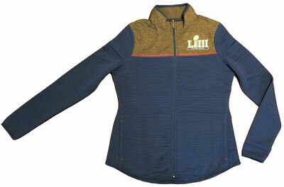 NFL Women's Super Bowl LIII Full-Zip Fleece Sweatshirt (Stadium Blue, Large)