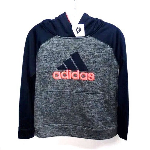 Adidas Boy's Hoodie Logo Graphics Blue, Orange, Gray & Black Size Medium