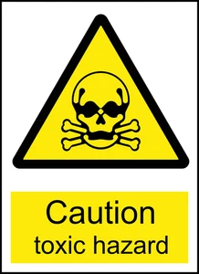 Toxic Waste Caution Warning Sign Self Adhesive Vinyl Sticker