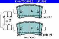 Bremsbelagsatz Scheibenbremse ATE Ceramic 13.0470-2755.2 FüR Opel Insignia Saab