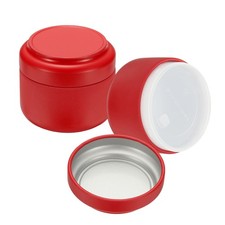 2pcs Round Tin Can, 1.85inch Metal Empty Storage Container with Lid, Red