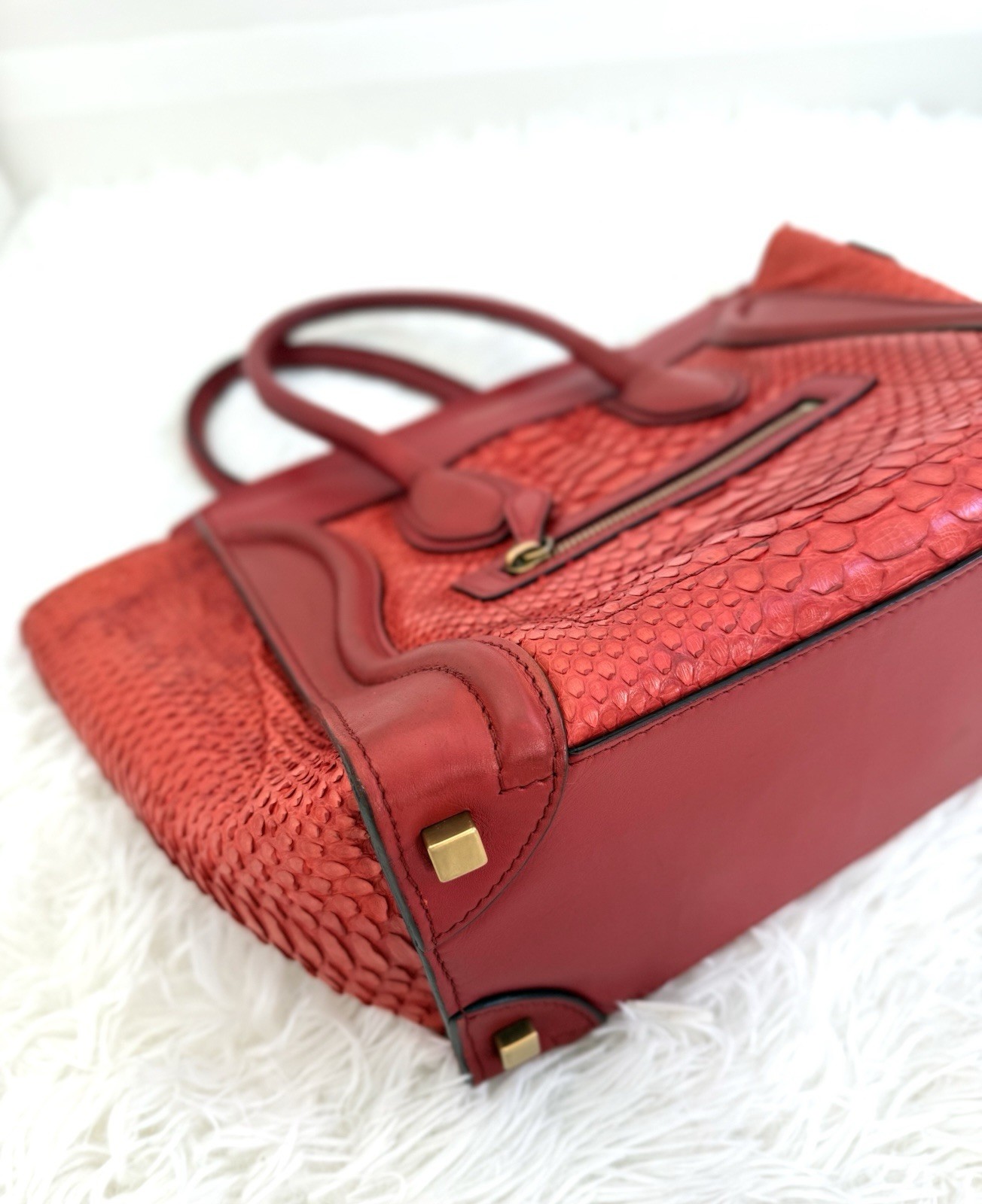 *RARE* Celine Python Leather Micro 27CM bicolour … - image 11