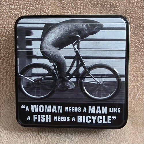 Guinness Luxury Fudge Tin Fish on Bicycle Collectible Ireland Breweriana Empty