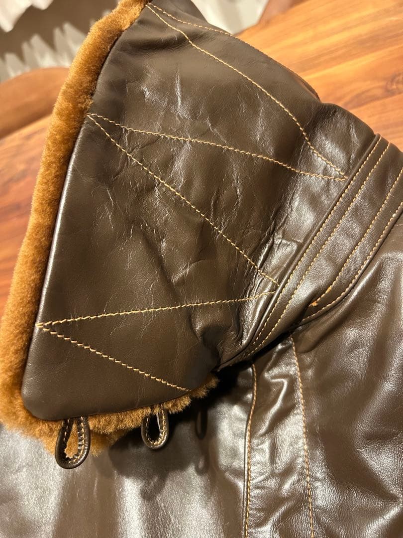 Buzz Ricksons B2 Flight Jacket Brown Horsehide Us… - image 13
