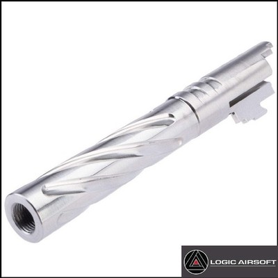 5KU Silver Tornado Stainless Fluted Outer Barrel for Tokyo Marui Hi-Capa Airsoft