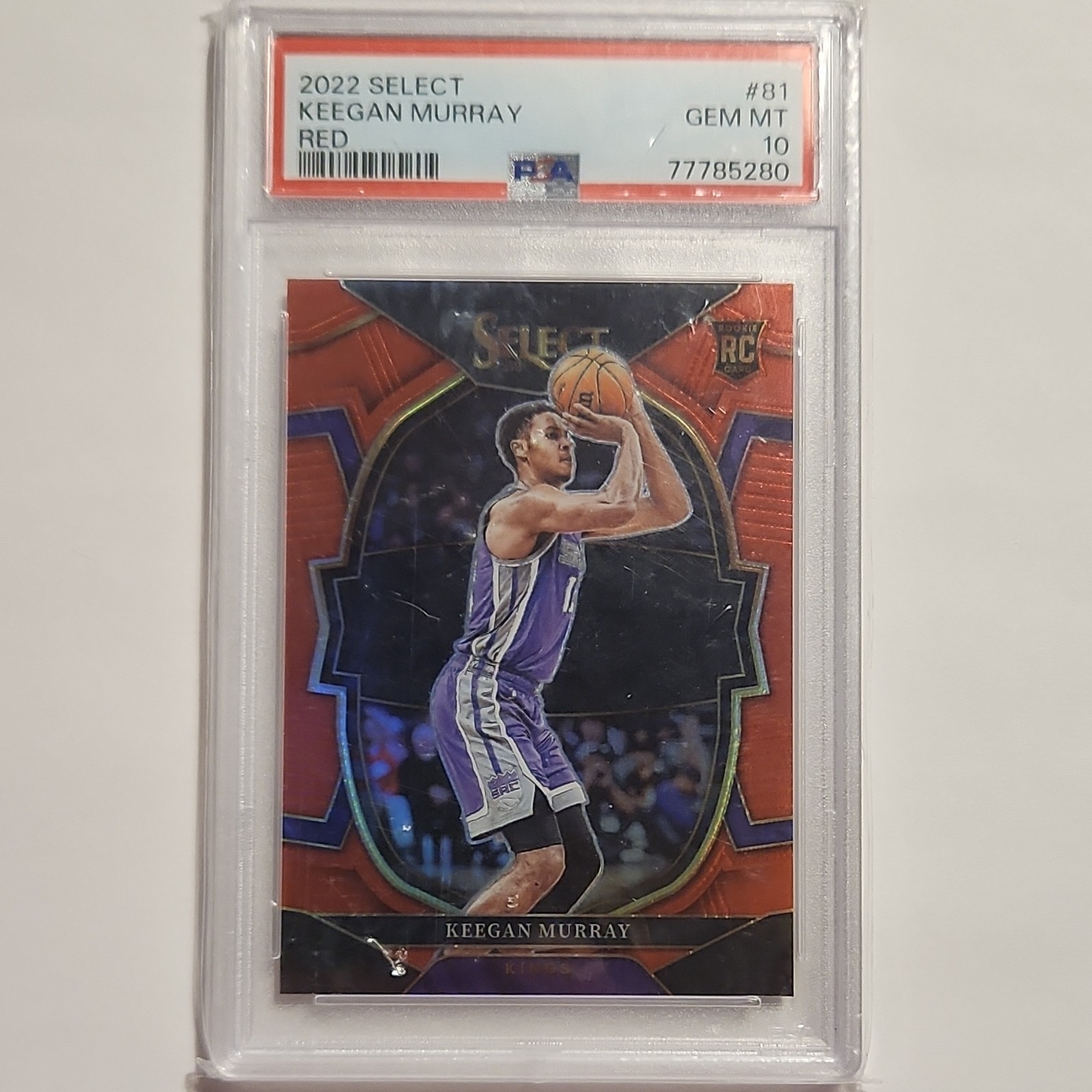 2022-23 Panini Select Concourse Keegan Murray Red Rookie 171/199 PSA 10