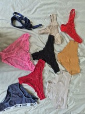 Lot 7 culottes brésiliennes femme dentelle sans couture multicolore taille S