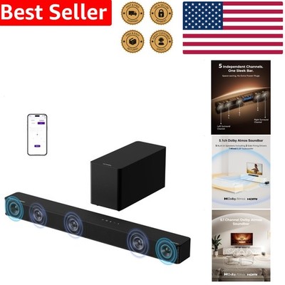 300W Surround Sound Bar for TV, 5.1ch, Dolby Atmos, Bluetooth 5.4, App Control