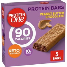 90 Calorie Keto Protein Bars, Peanut Butter Chocolate, 5 Ct