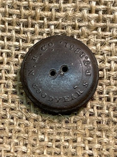 Goodyear Button Marked Pat. 1851 N.P. Co Civil War Neat Marked And Dated Piece